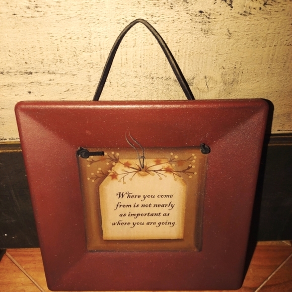 Primitive Wooden Plate Barbara Lloyd Wall Décor - Picture 1 of 4